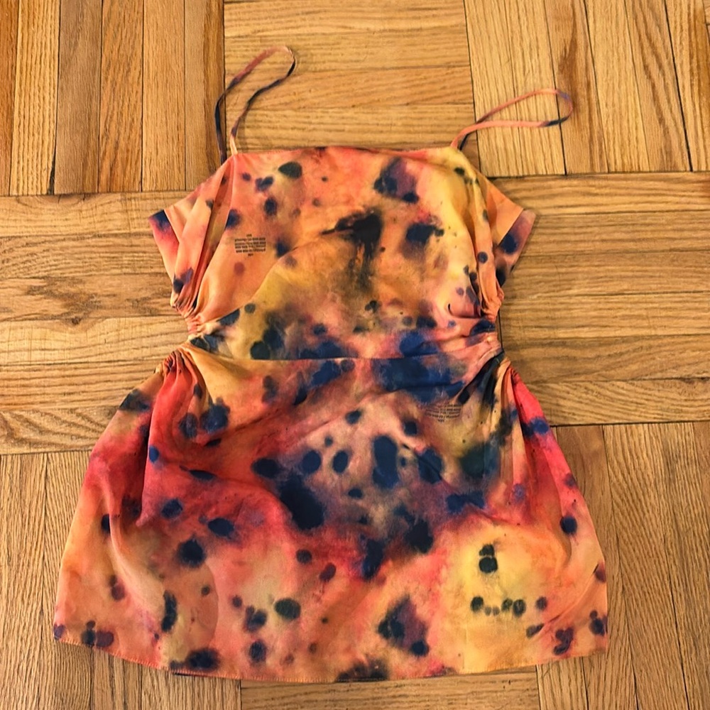 Rokh Multicolor Gathered Waist Cutaway Tank Top